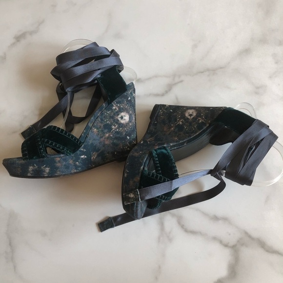 Theodora & Callum Biarritz Velvet Lace-Up Sandal - Picture 6 of 13